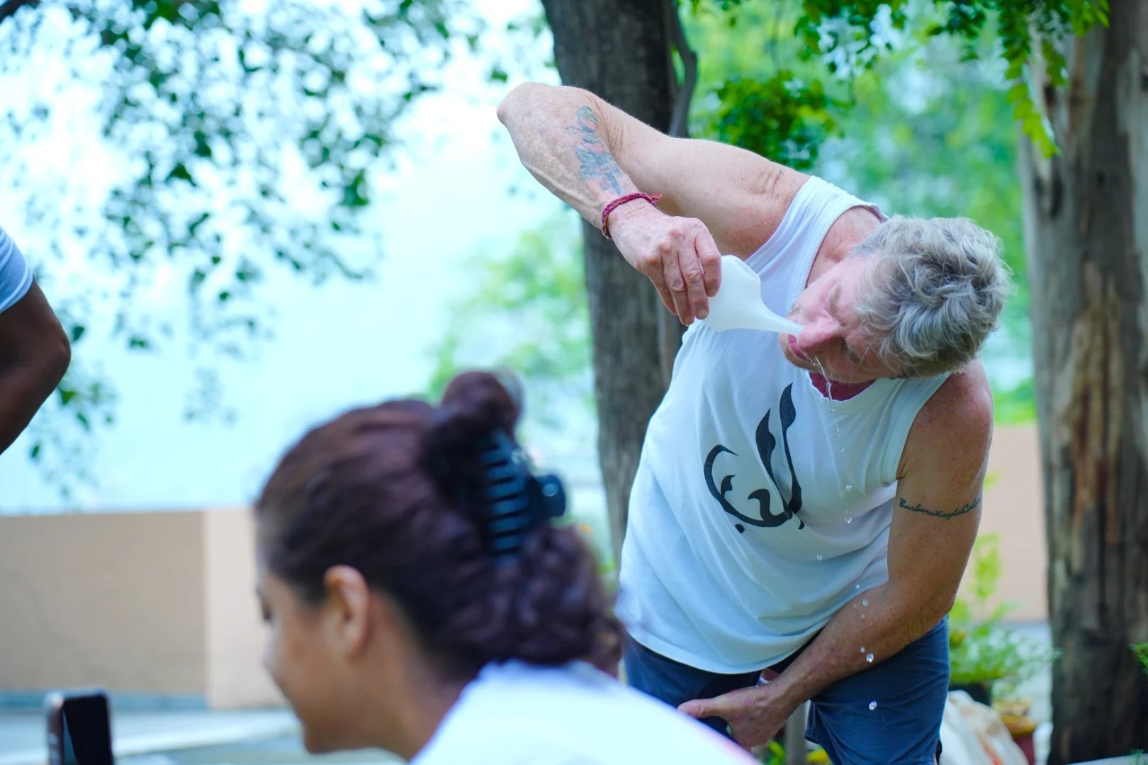Mountain yoga session